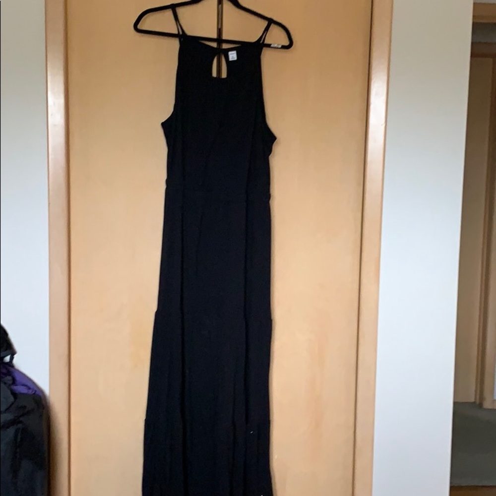 A long black or navy dress